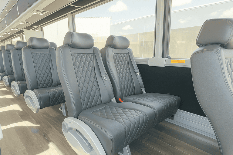 interior of Coach Bus Daly City charter bus