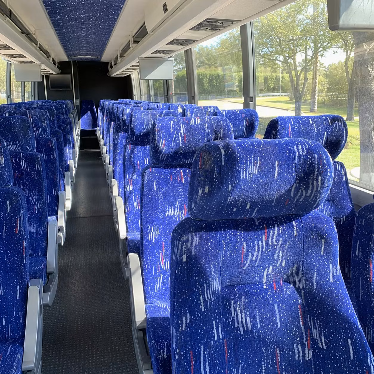 56 passenger charter bus inside